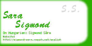 sara sigmond business card